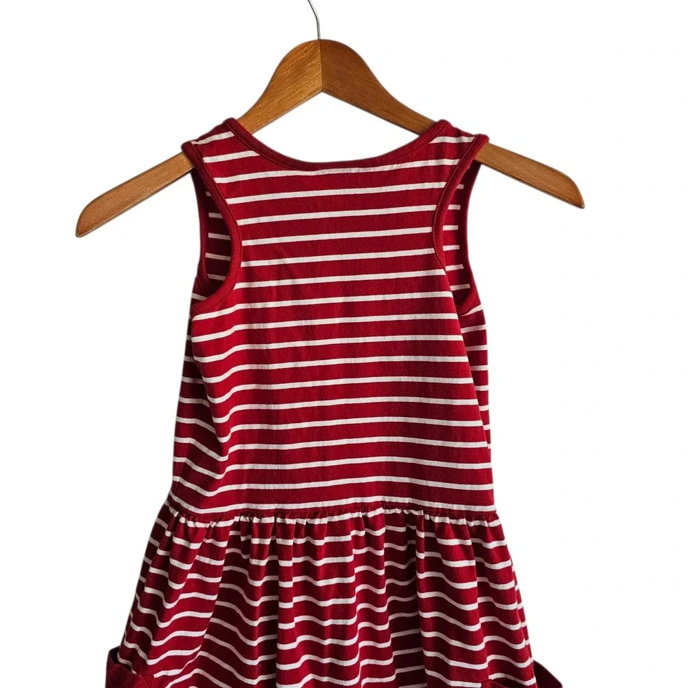 Hanna Andersson Striped Dress‎ Sleeveless Casual Pockets Red White Size 150